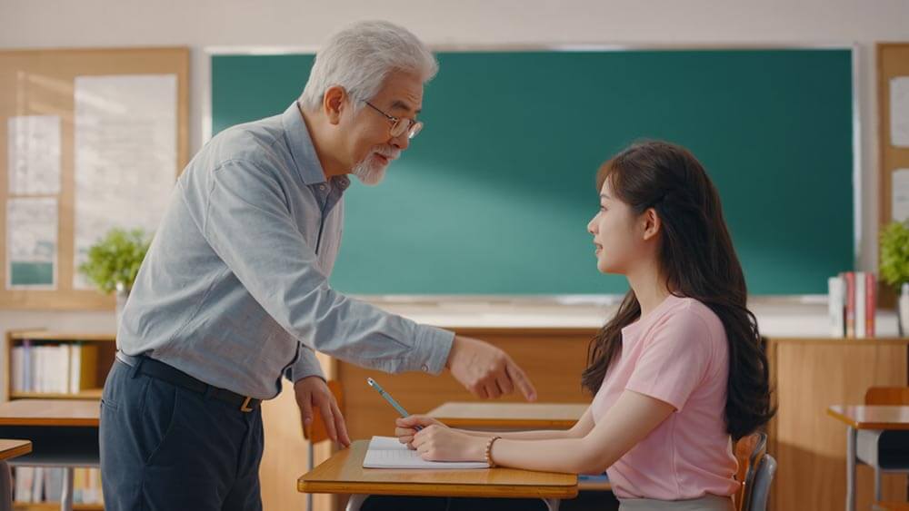 A senior man mentoring a child in a tutoring program