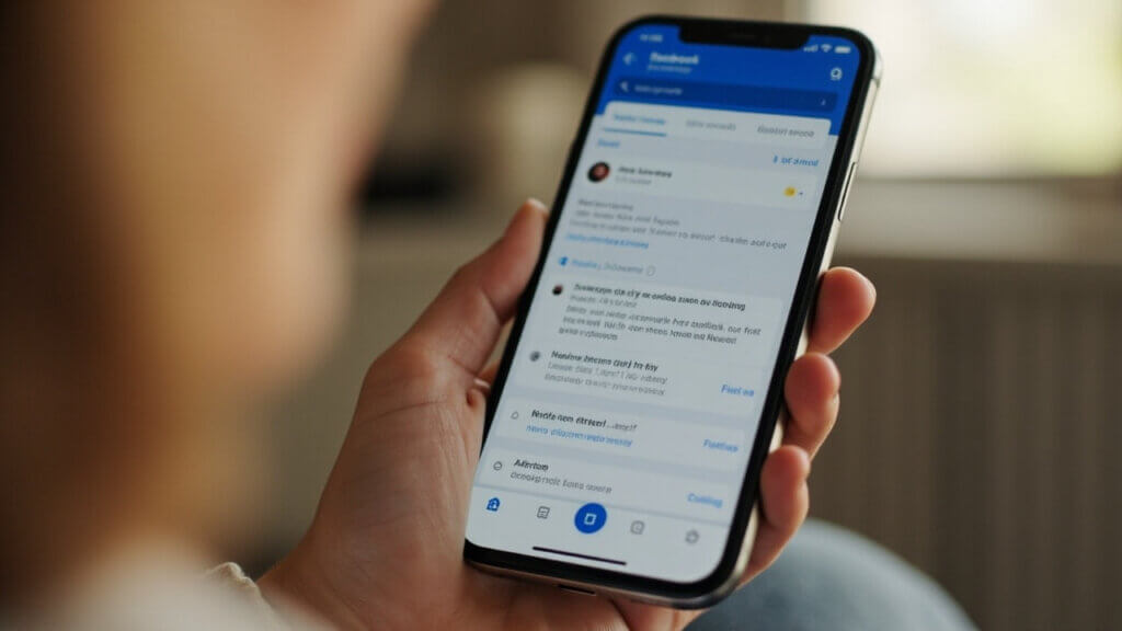Updated Facebook notifications screen with larger text and fewer distractions
