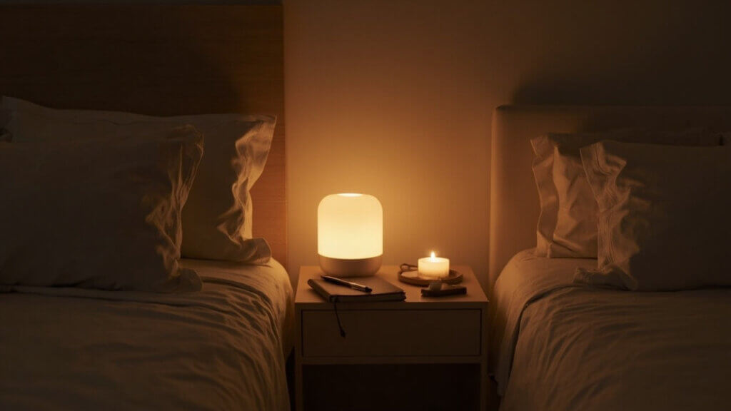 Bedroom with a calming atmosphere to support quality sleep and weight loss