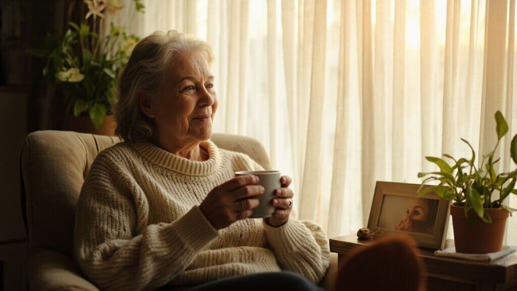 Woman over 50 reflecting on dating again after divorce or loss