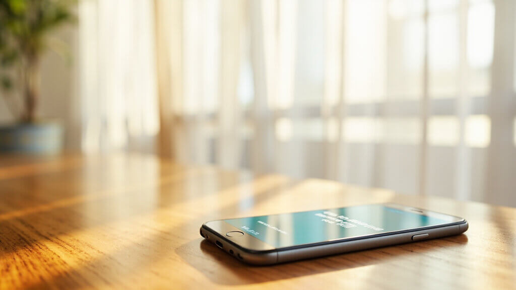 Medication reminder app interface on a phone with large readable alerts